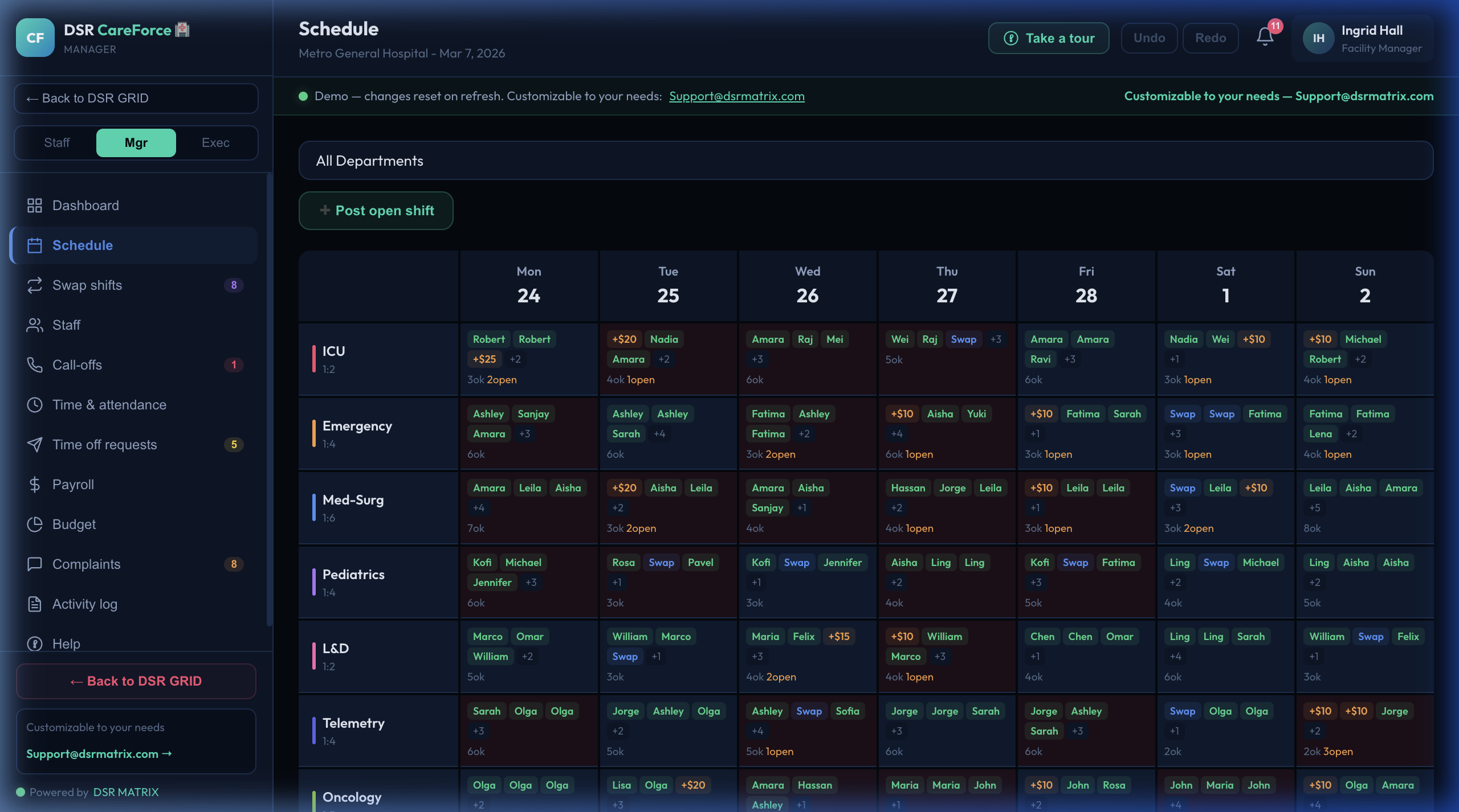 CareForce Weekly Schedule