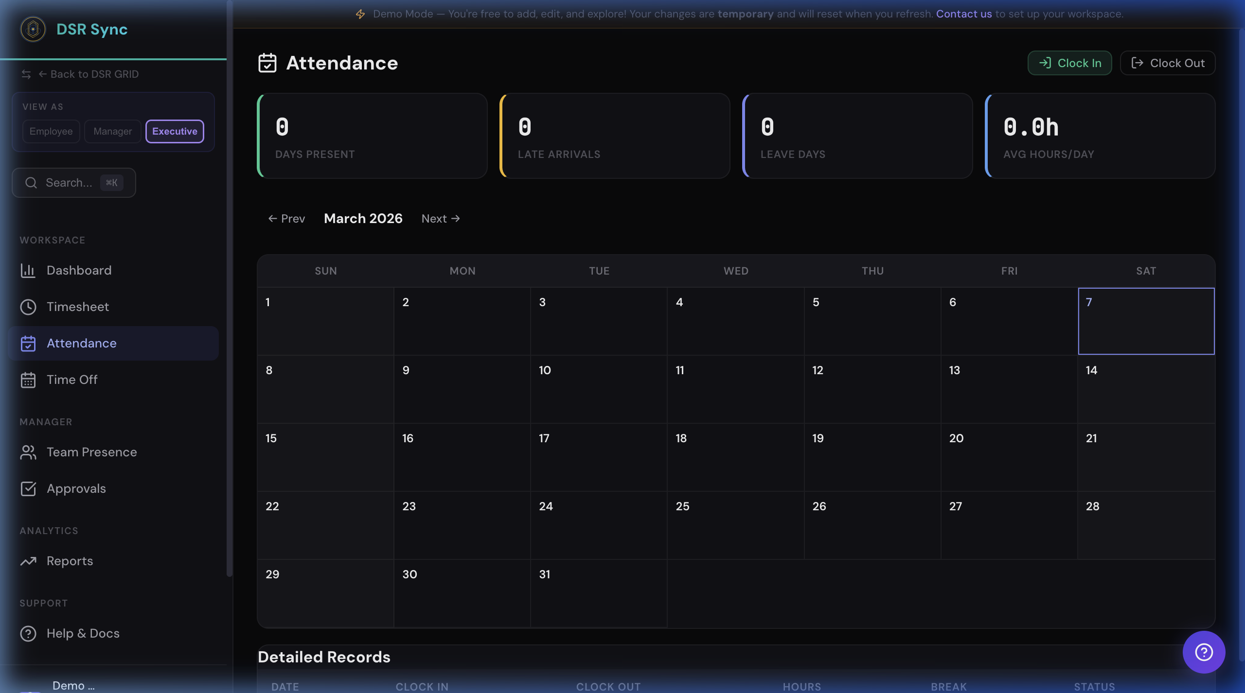 Sync Attendance Tracker